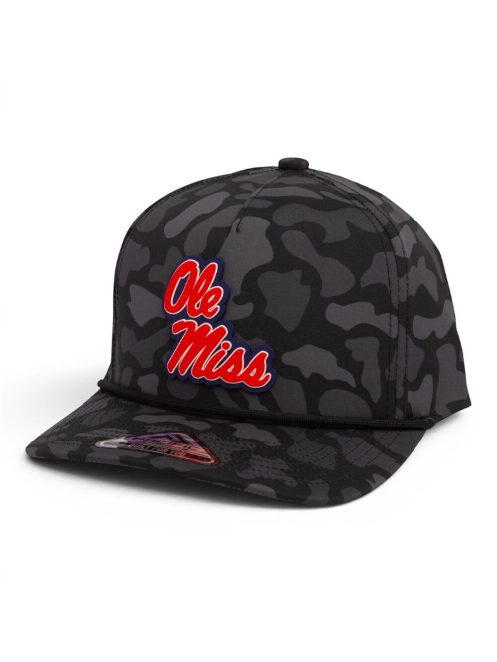 Ole Miss Rebels 3D Duck Camo Rope Hat- Blackout